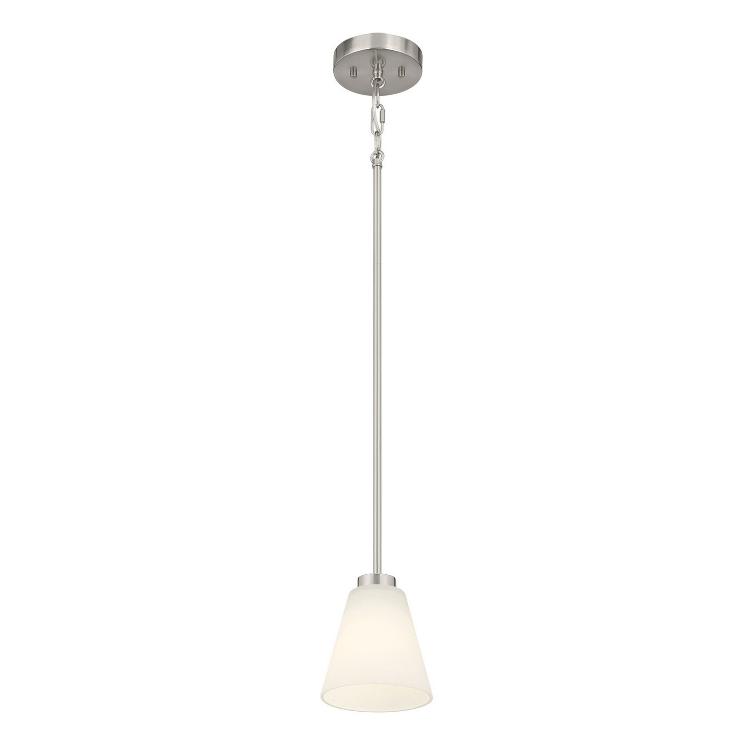Brushed Nickel Mini Pendant from the Strayhan Collection