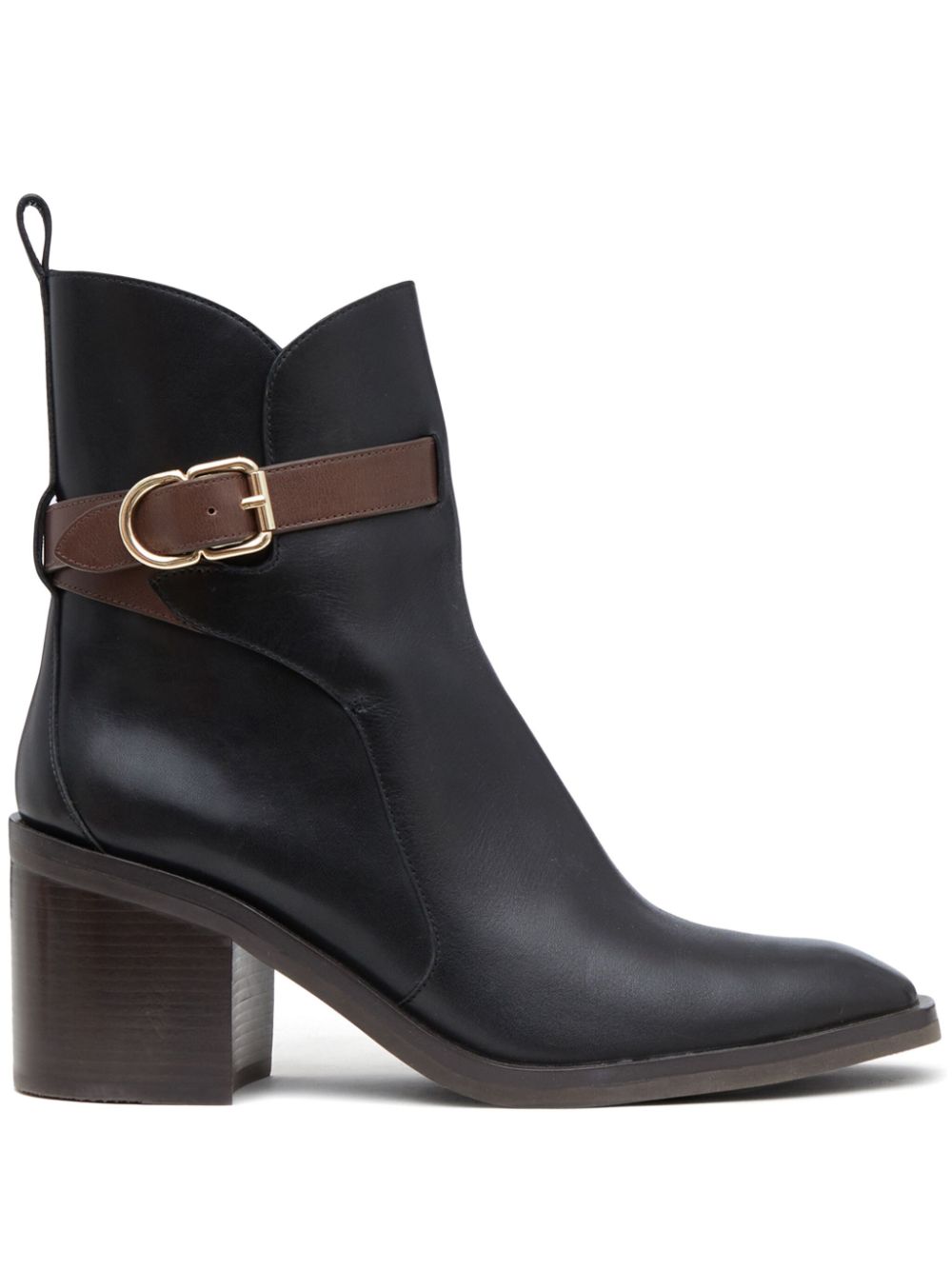 Alexa 70mm leather boots - Black
