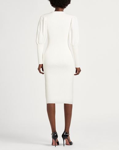 Woman Midi dress White Size 8 Viscose, Polyester