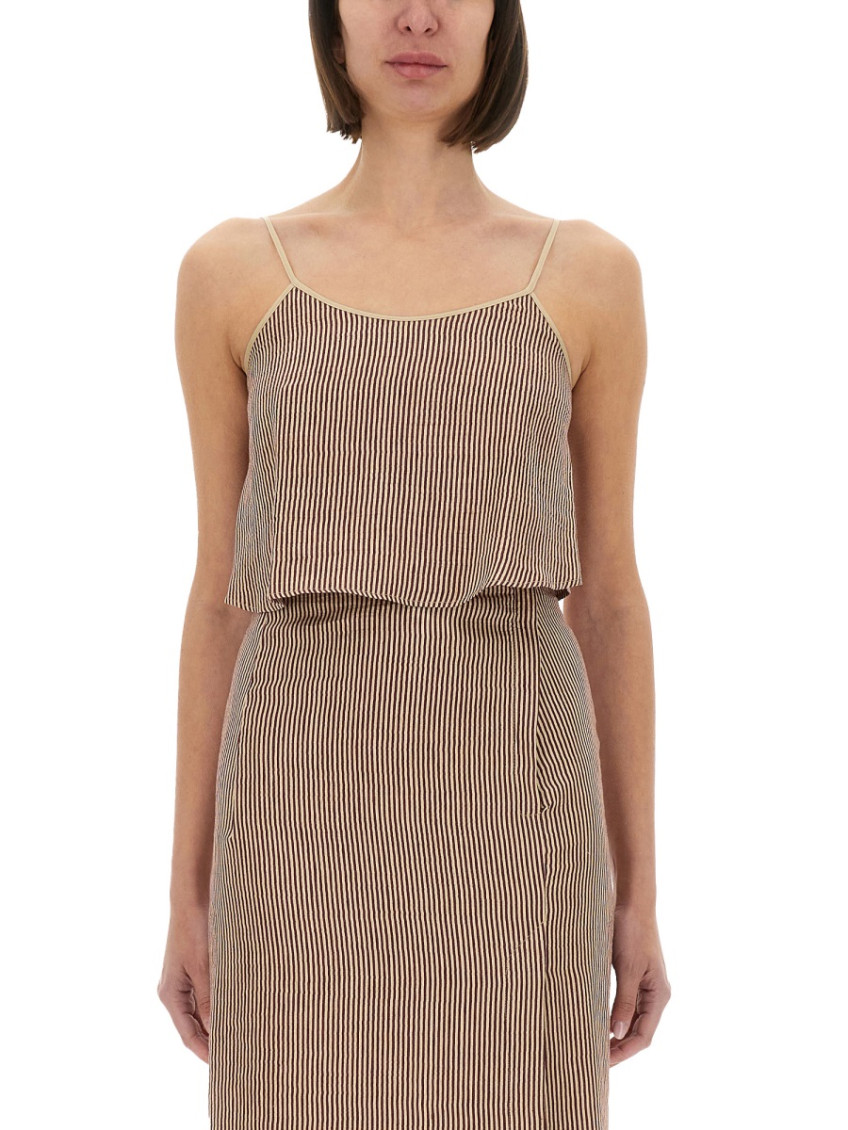 Micro Stripe Top With Laces