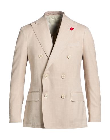 Man Blazer Beige Size 42 Virgin Wool, Silk, Linen