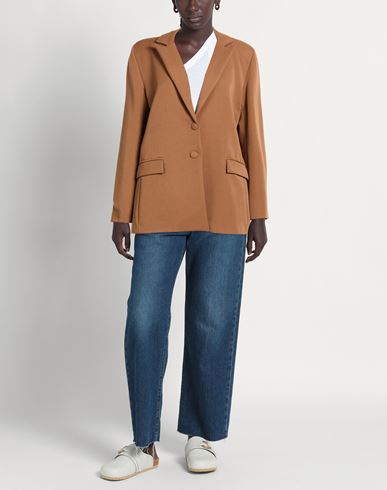 Woman Blazer Light brown Size M Viscose, Nylon, Elastic fibres
