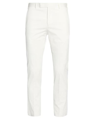 Man Pants White Size 30 Cotton, Elastane