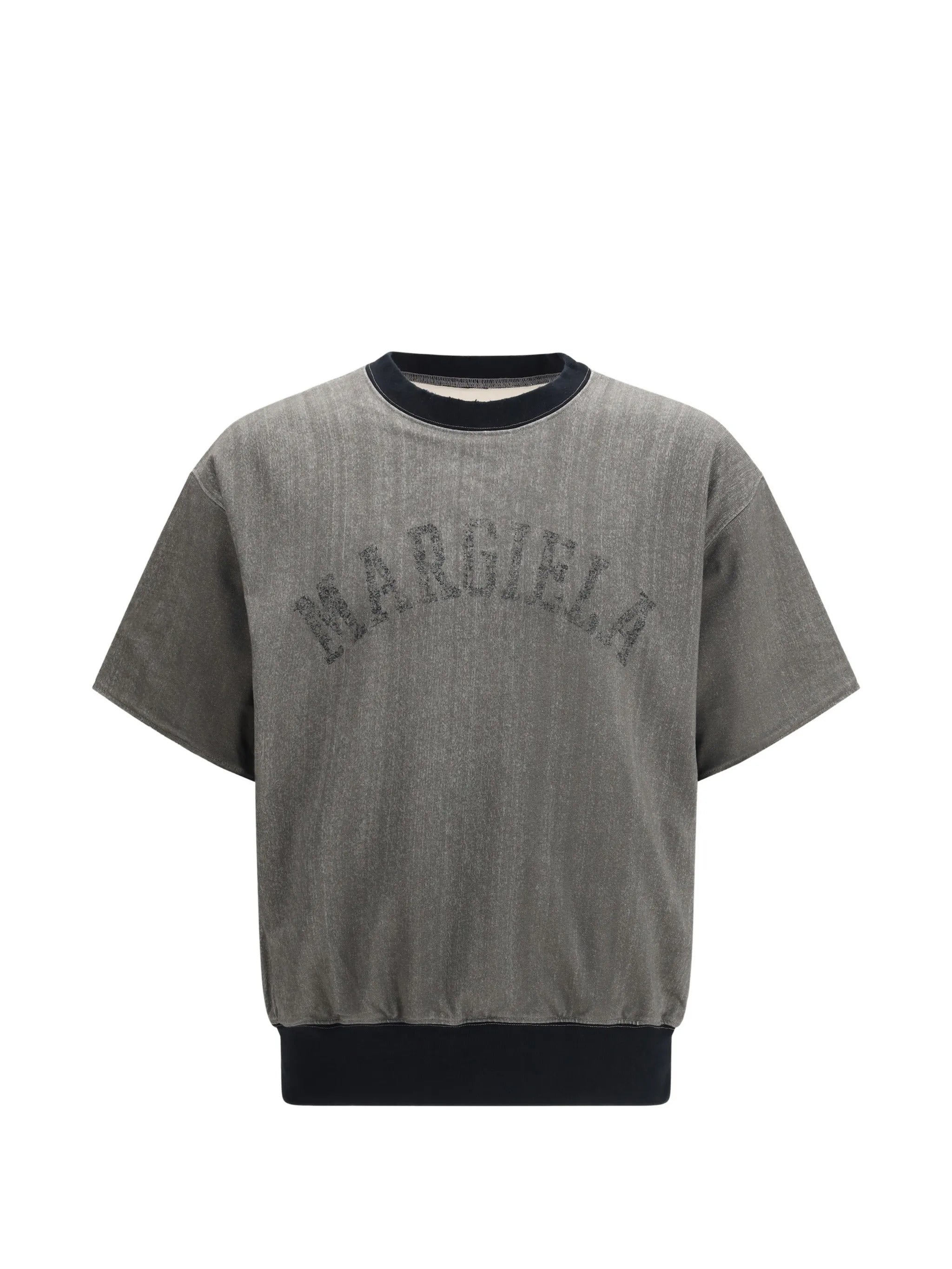 Men's Flocked Logo Short-Sleeve T-Shirt with Round Neck