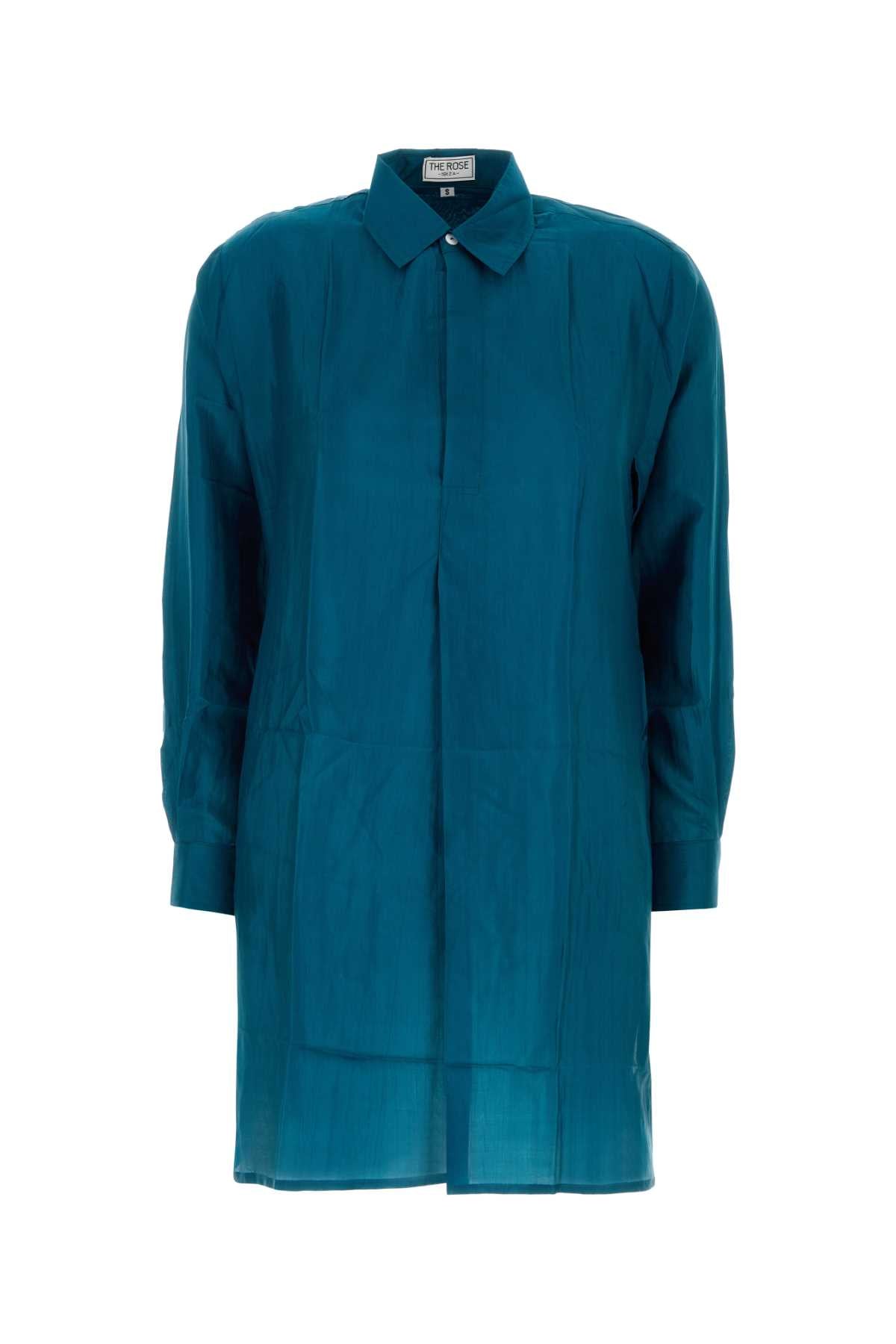 Shirt Shirt Dress — Teal