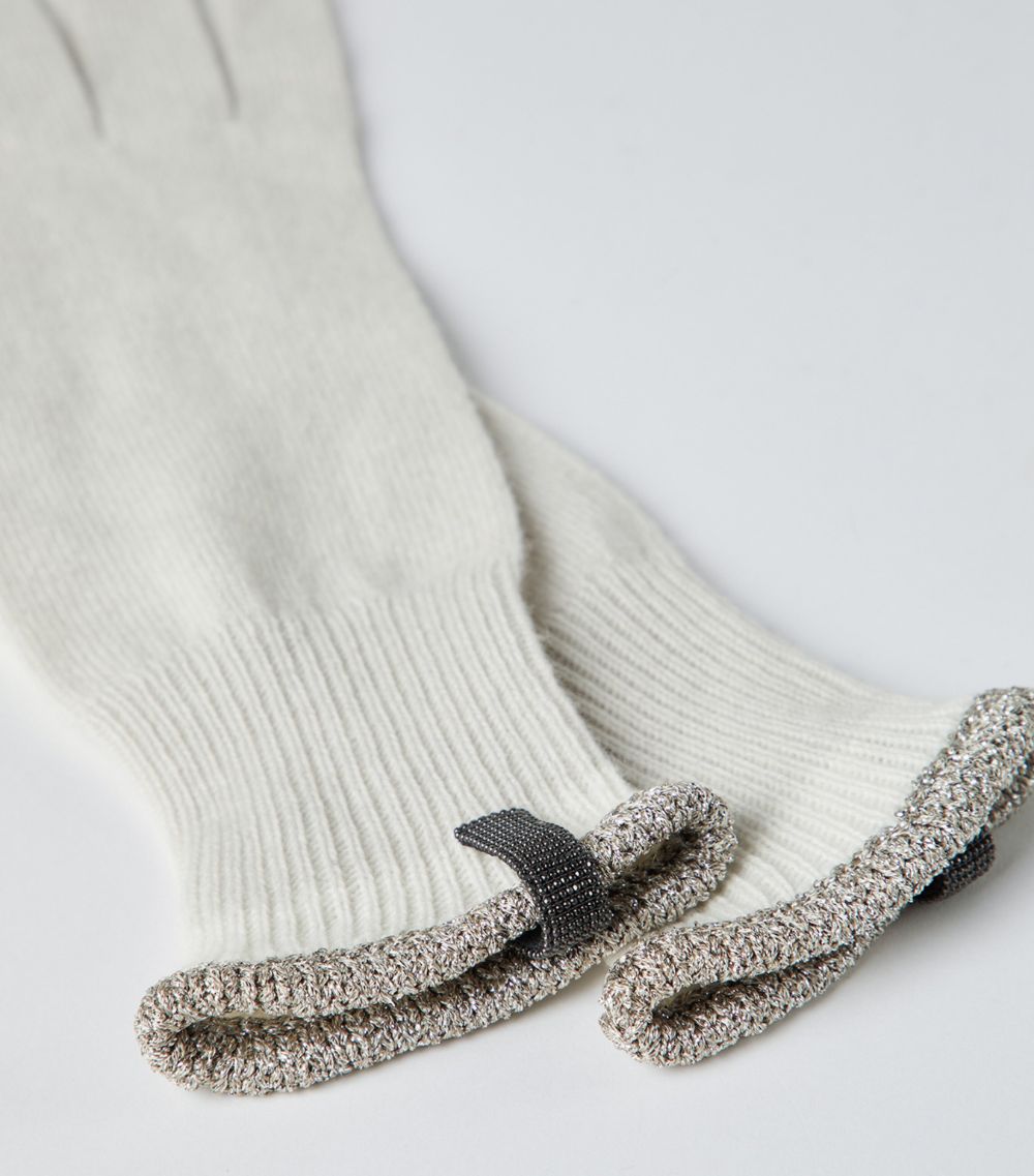 Cashmere Monili-Trim Gloves