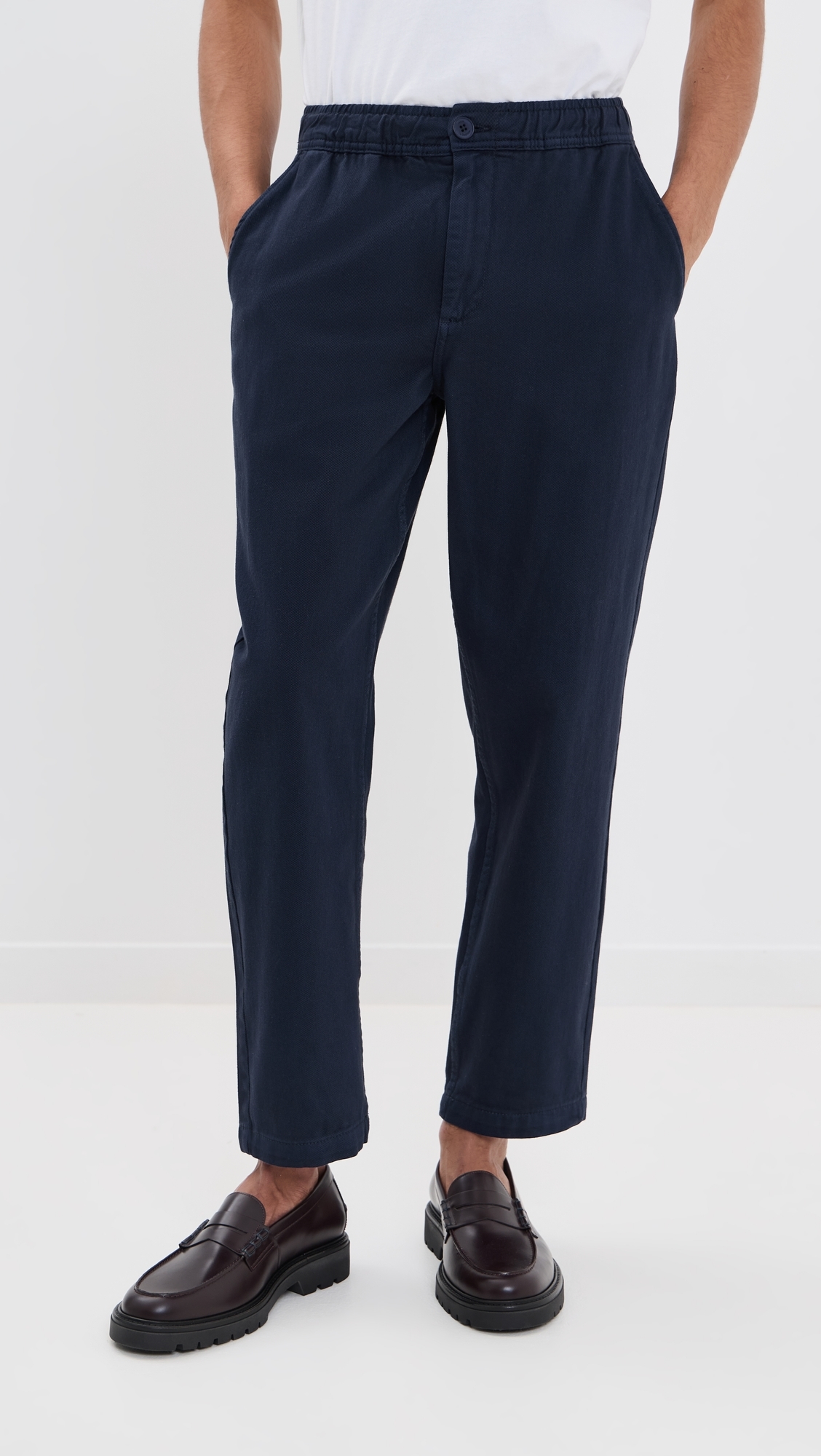 Wax London Cotton Kurt Trousers Navy