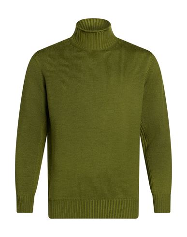 Man Turtleneck Military green Size 36 Wool