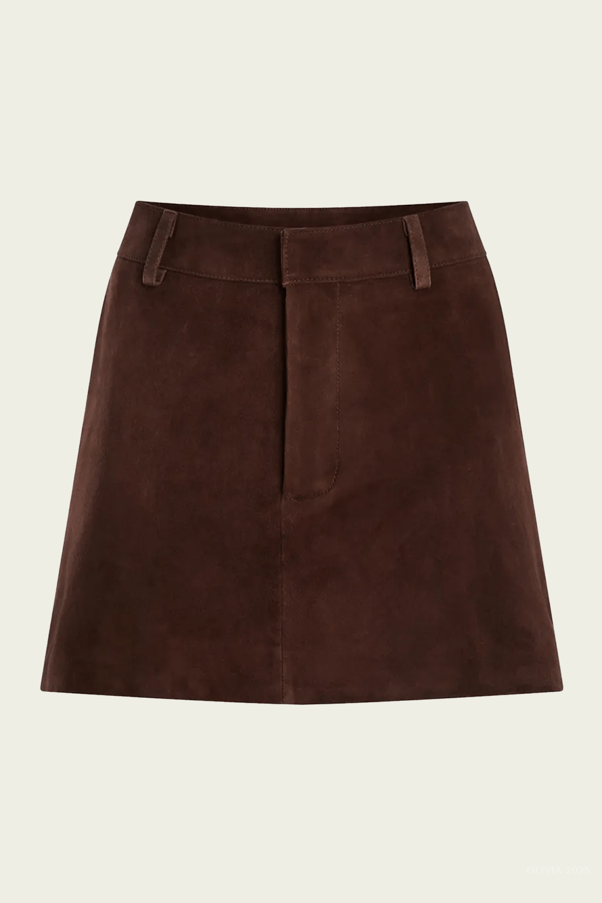 Torrance Suede Mini Skirt in Tobacco