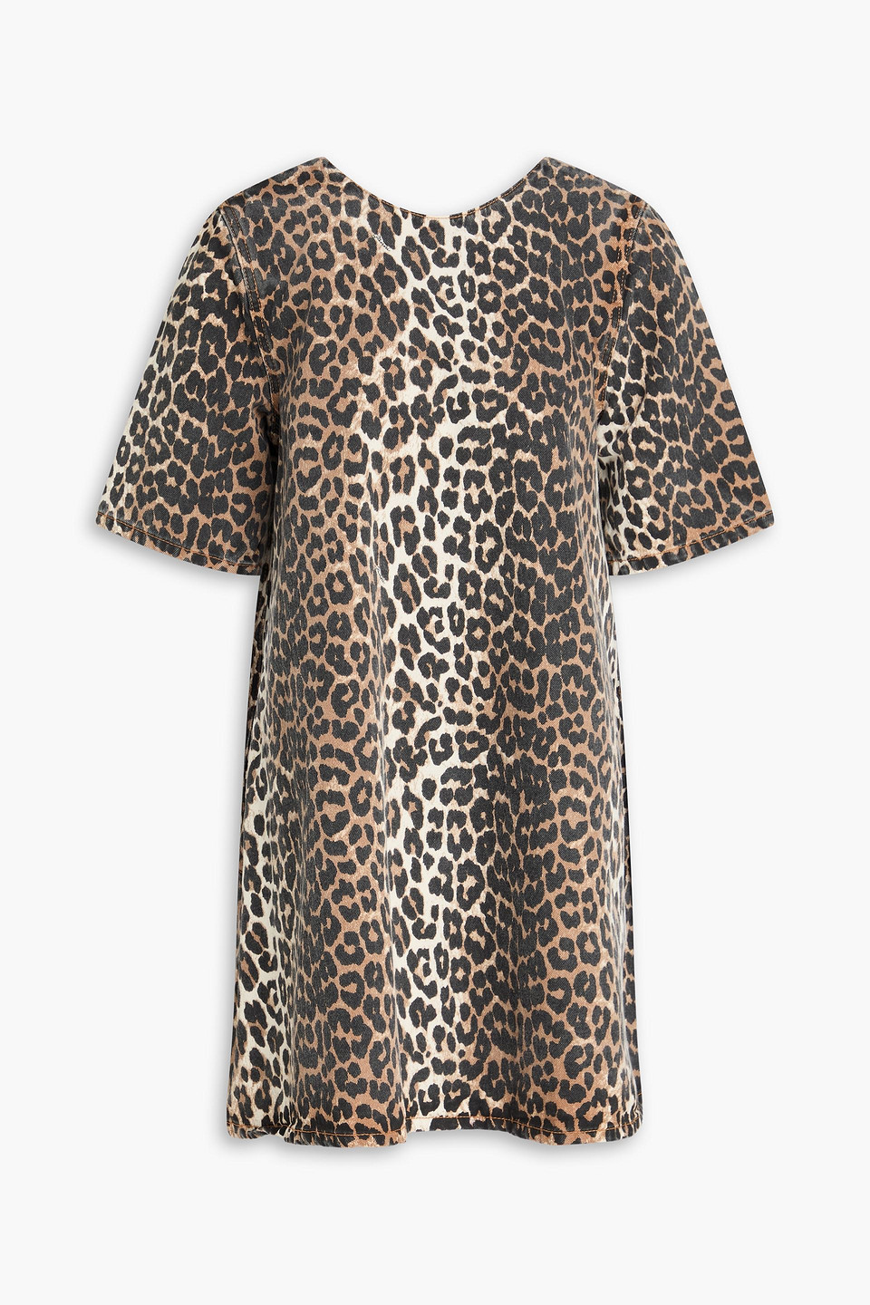 Leopard-print denim mini dress - Animal print - DE 38