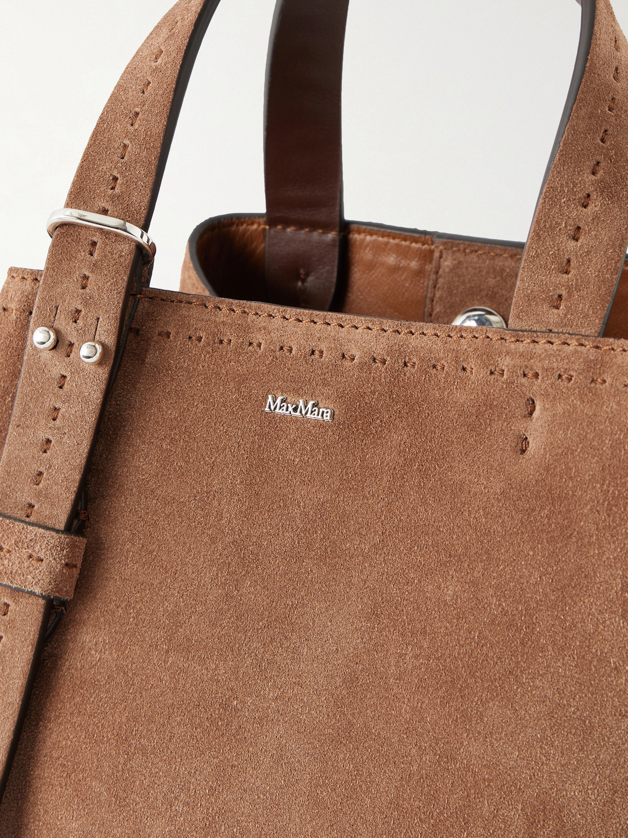 Archetipo Logo-embellished Suede Tote - Brown