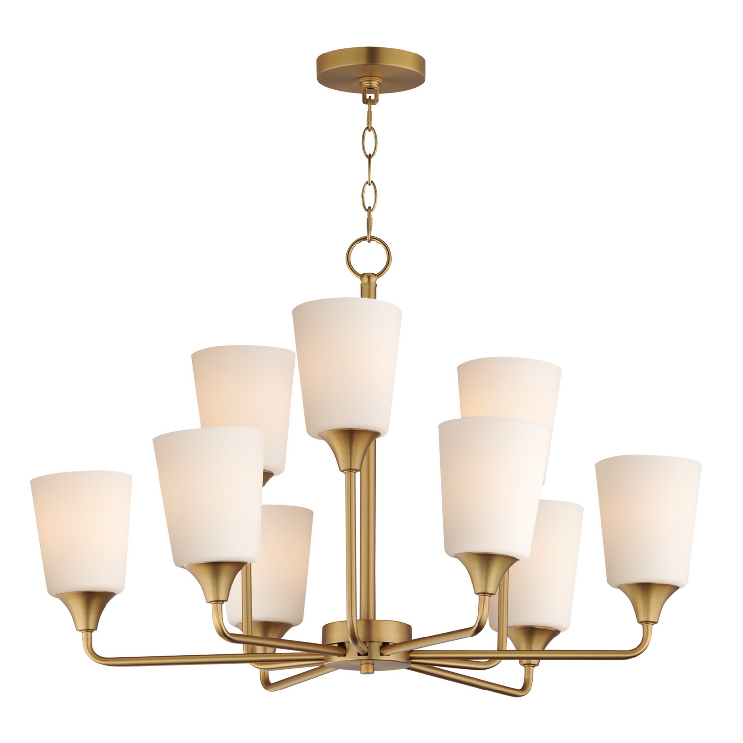 Natural Aged Brass Chandelier from the Hudson Collection