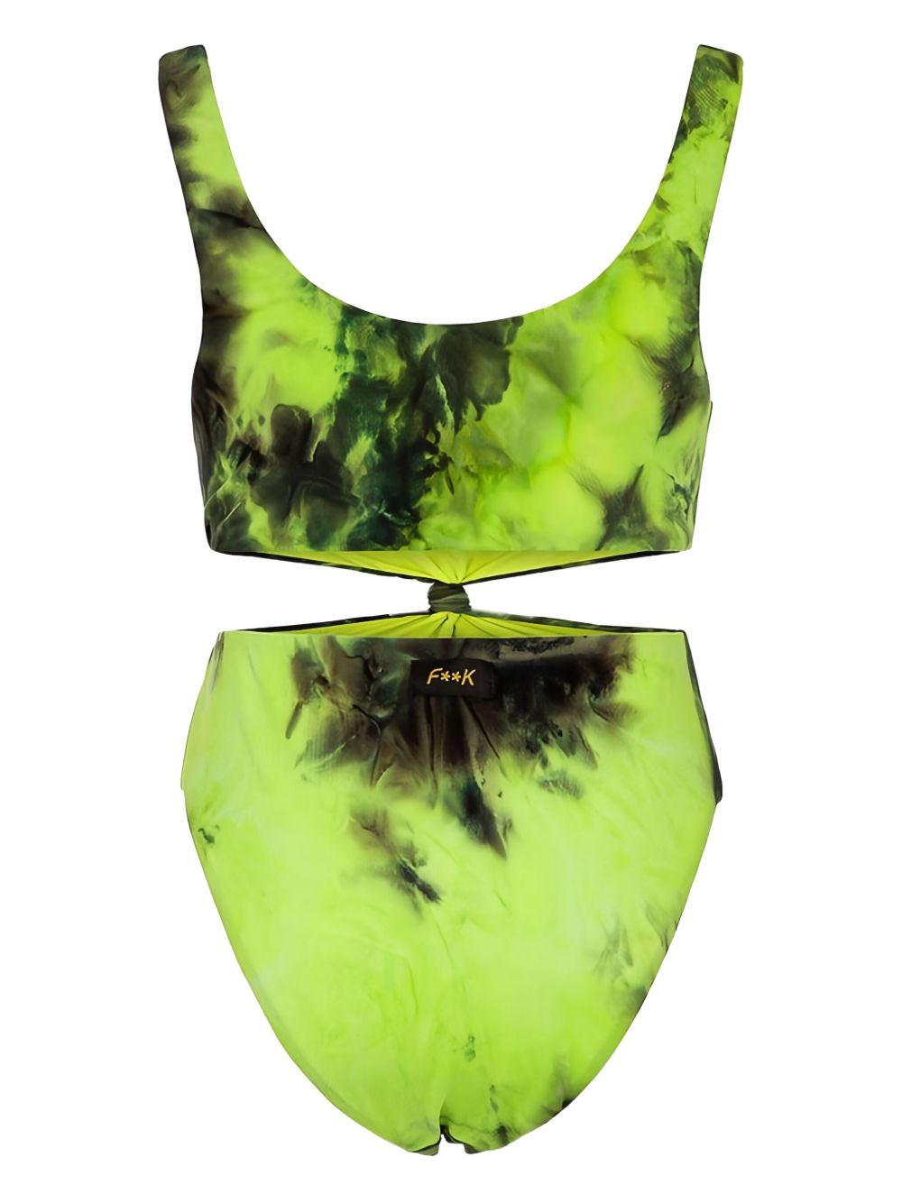 Tie-dye cut-out swimsuit - Yellow