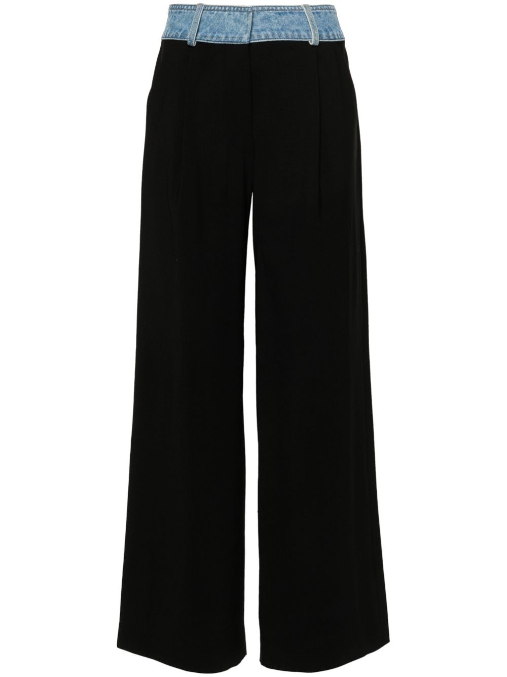 Deconstruct wide-leg trousers - Black