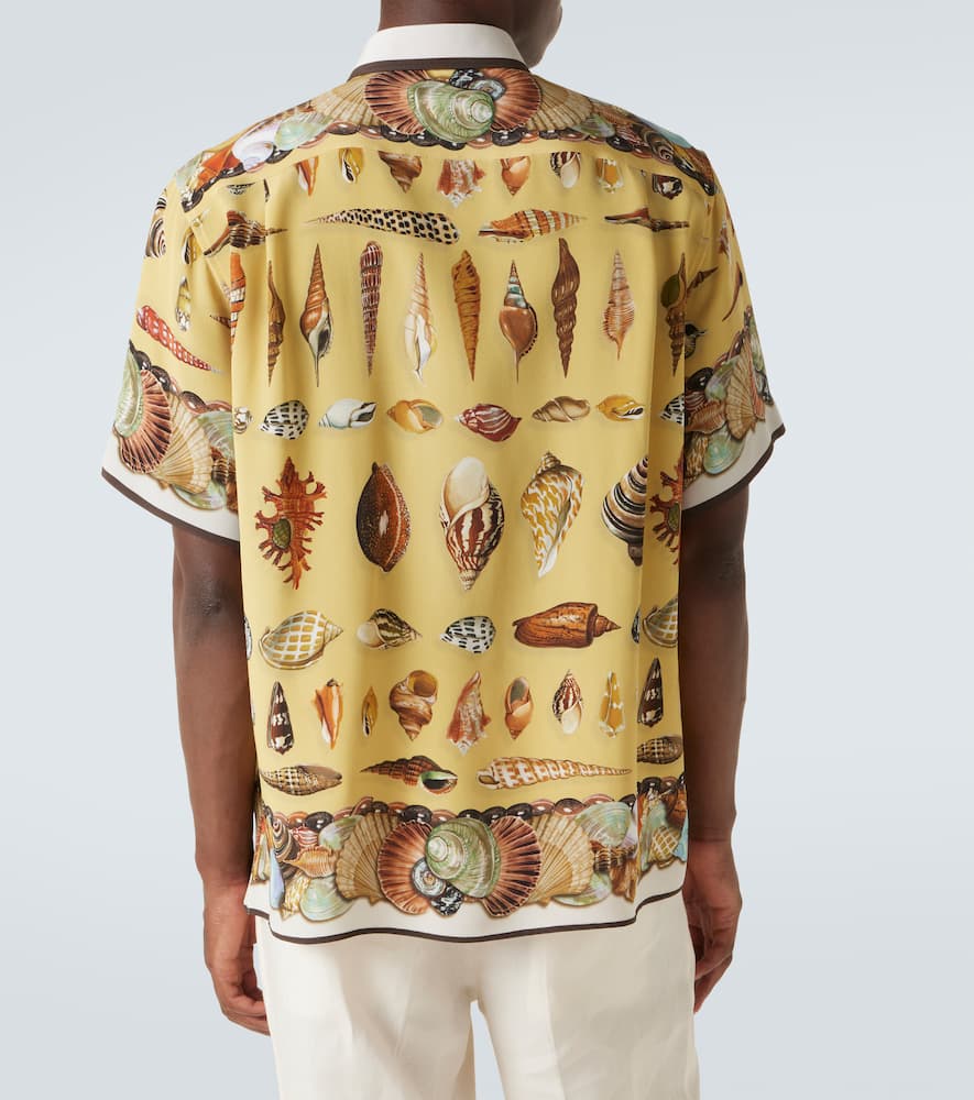 Printed silk crêpe shirt