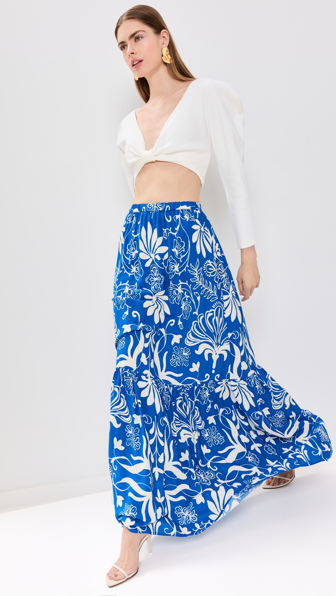 Mia Skirt Floral Filigree Lapis Blue