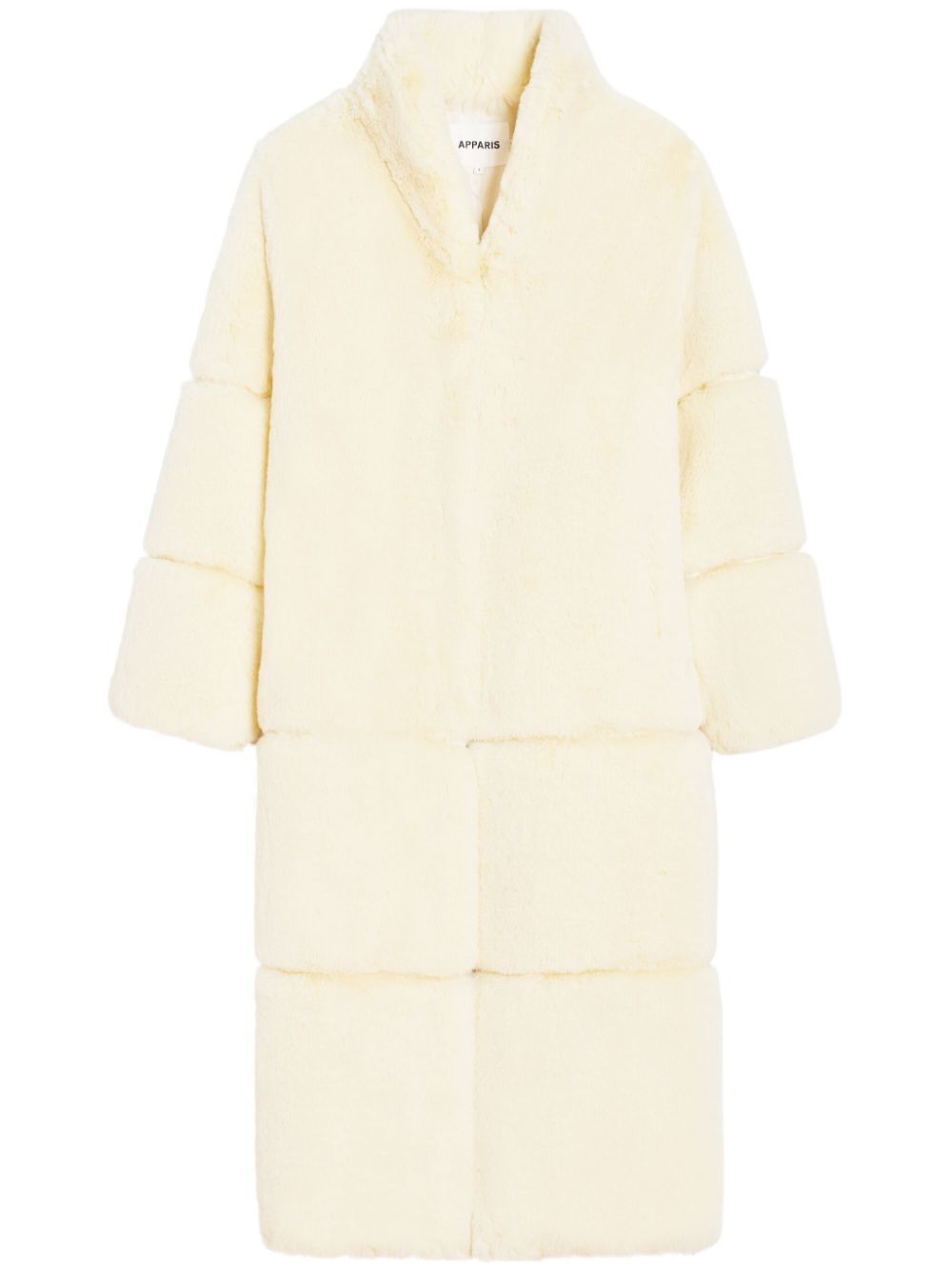Sylke V-neck faux-fur coat - White
