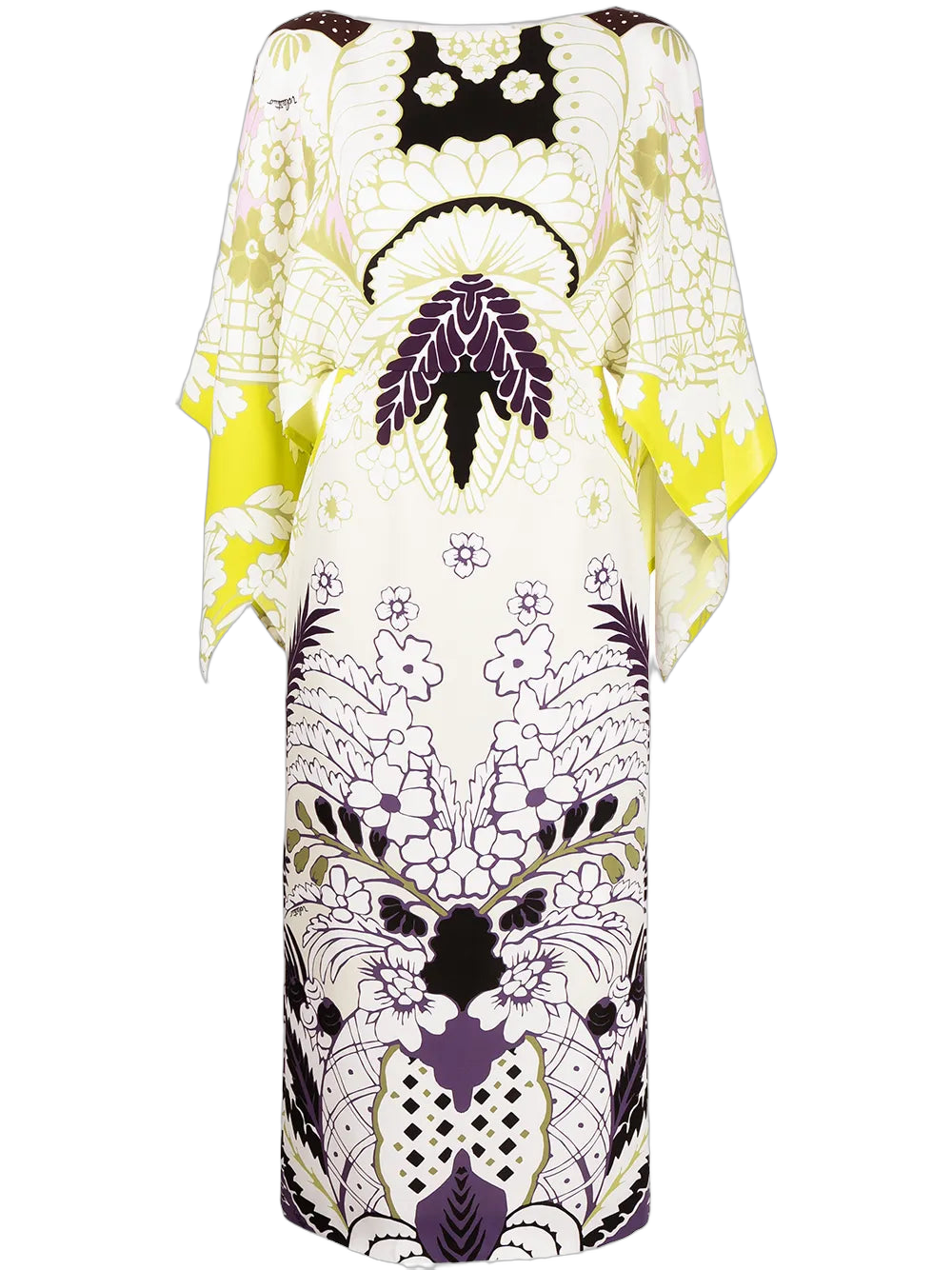 Tropical Word Kaftan — White