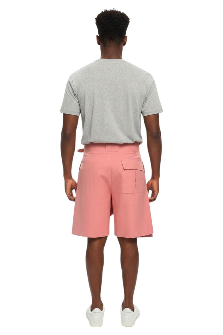 Pink Relaxed Solid Shorts
