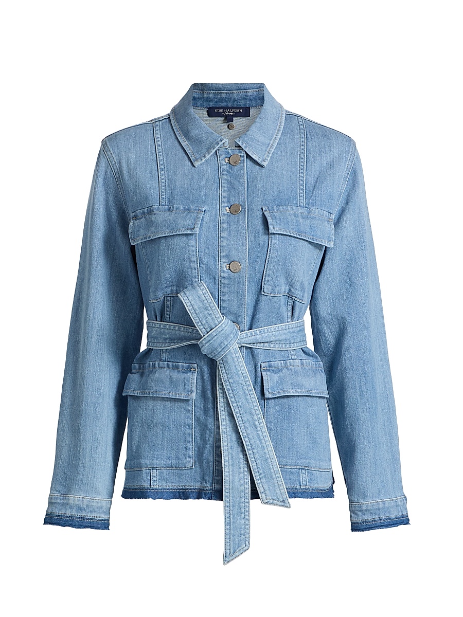 Women's Becca Tie-Waist Denim Utility Jacket - Light Indigo