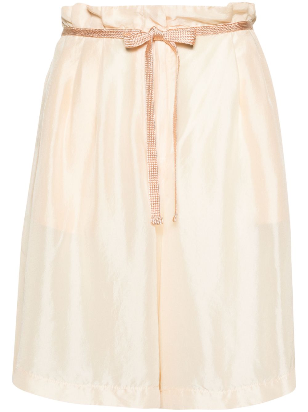 Wide-leg silk shorts - Neutrals
