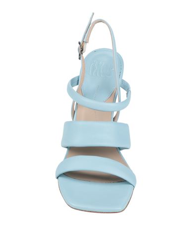 Woman Sandals Sky blue Size 8 Leather