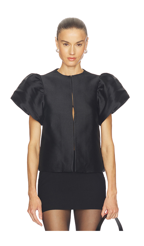 ALIGNE Jorja Puff Sleeve Top in Black. - 4 also