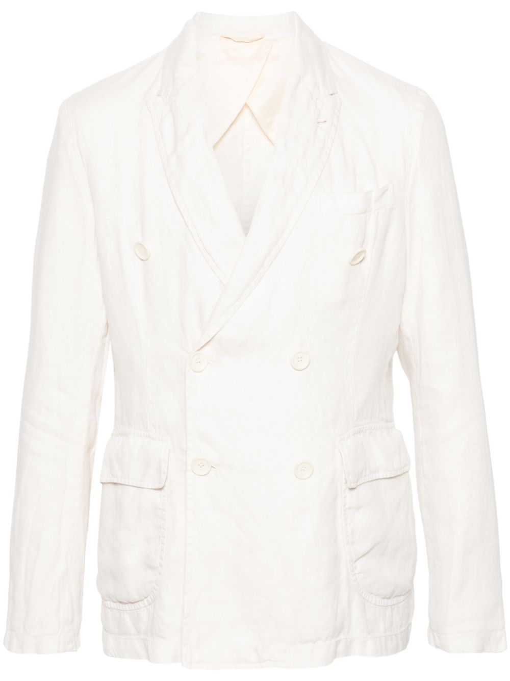 Peak-lapels double-breasted blazer - Neutrals