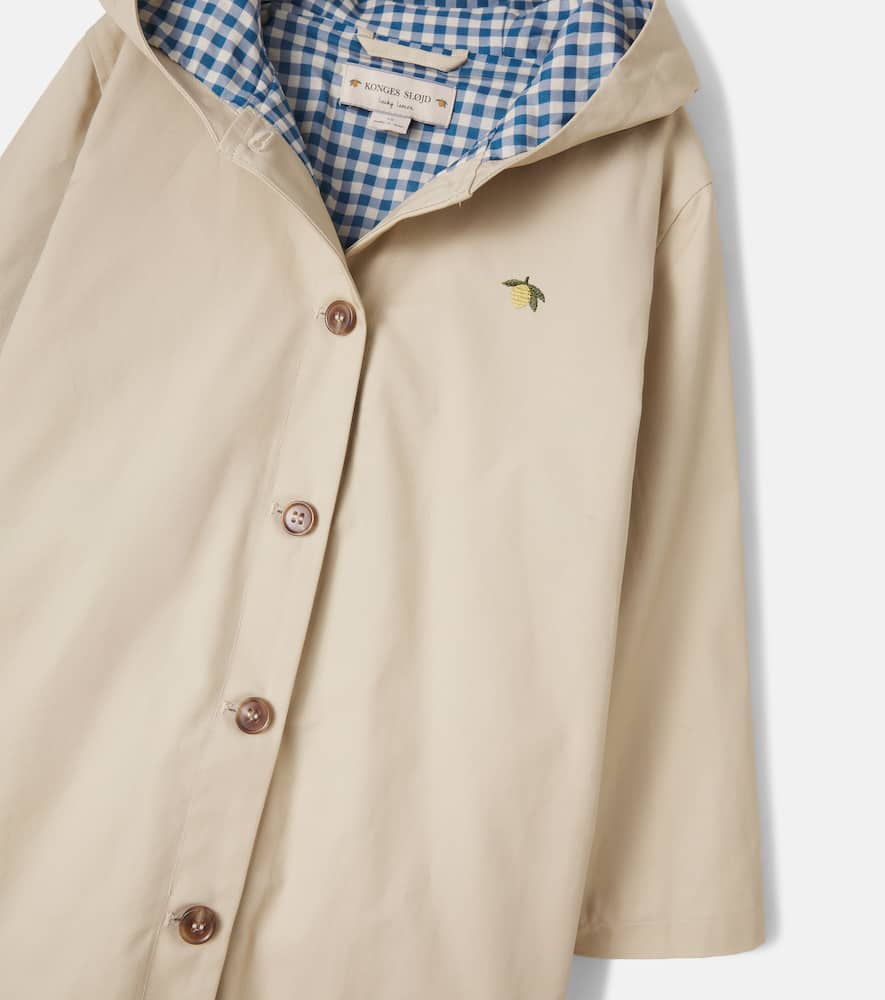 Konges Sløjd Hooded cotton trench coat