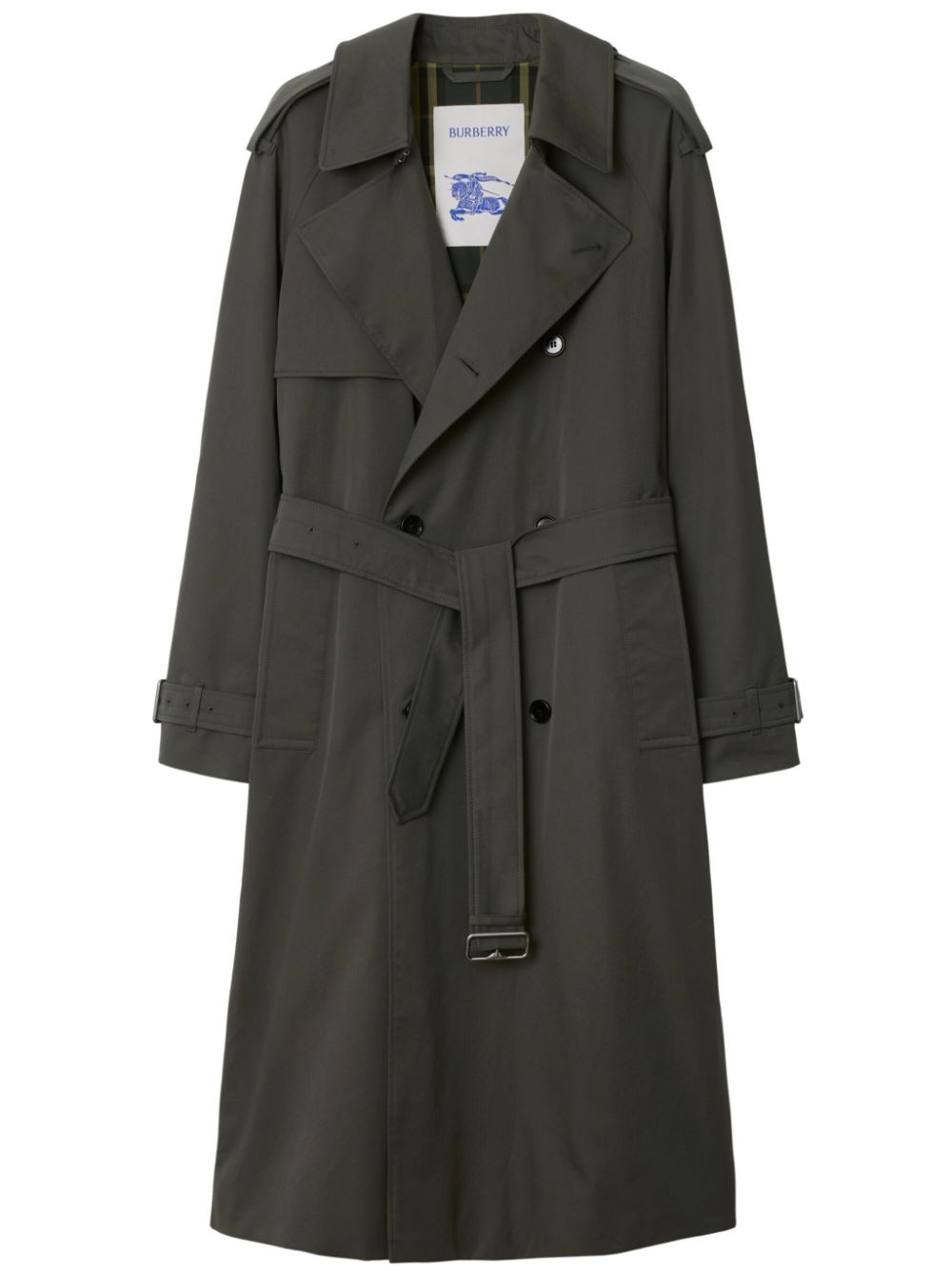 Gabardine-weave trench coat - Grey