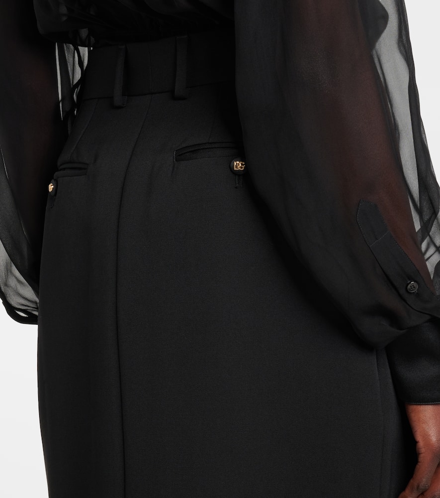 Virgin wool midi skirt