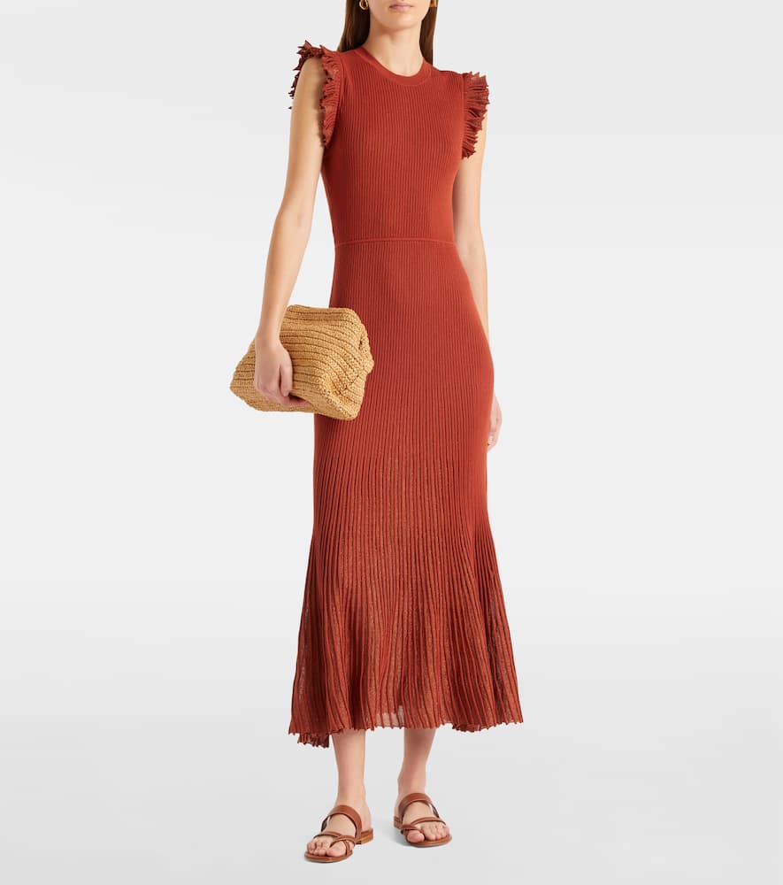 Noelle knitted lamé midi dress