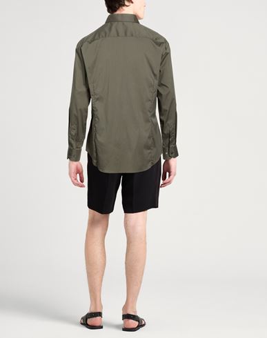 Man Shirt Military green Size 15 ½ Cotton, Polyamide, Elastane