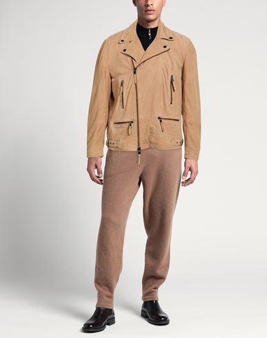Man Jacket Camel Size 40 Leather
