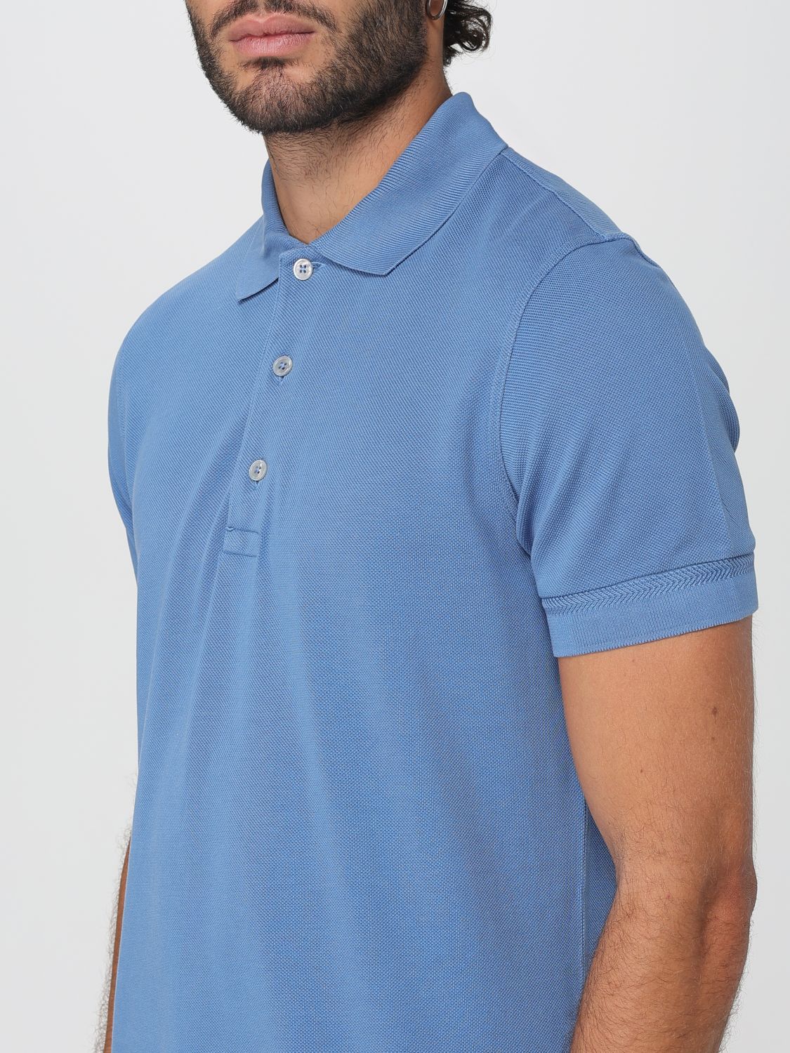 Polo Shirt Men color Gnawed Blue