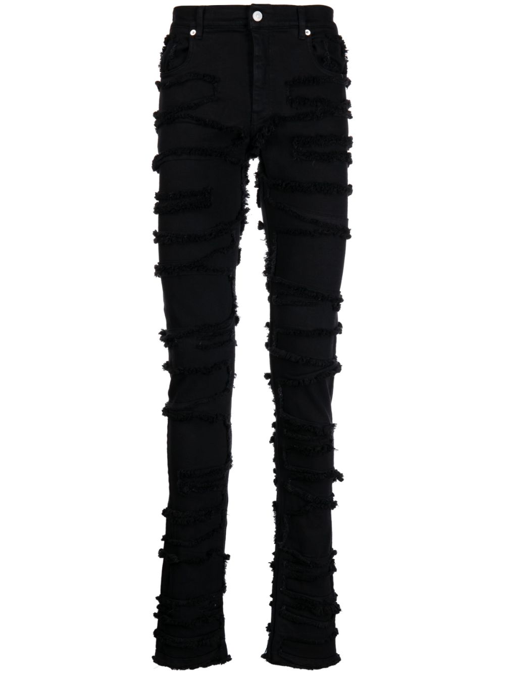 Distressed frayed skinny jeans - Black
