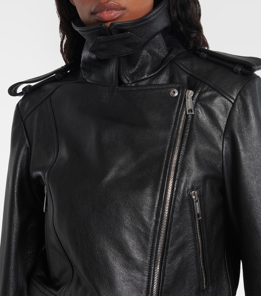 Toscana shearling-trimmed leather jacket