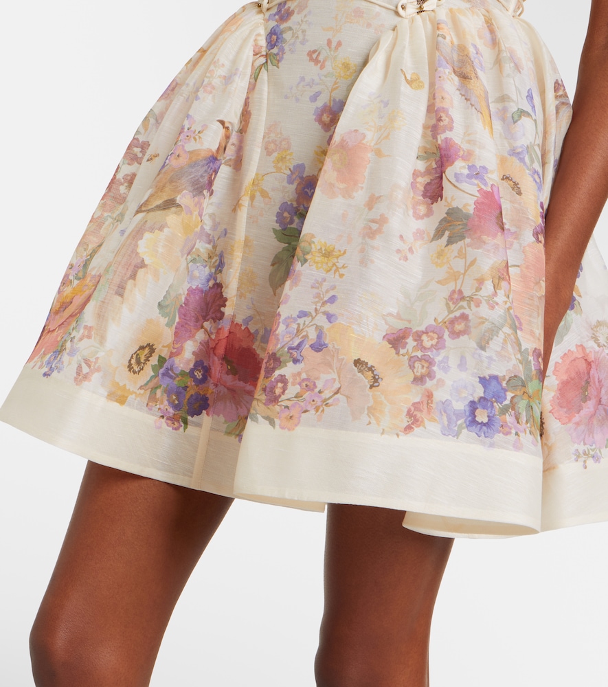 Alchemy floral linen and silk bustier dress