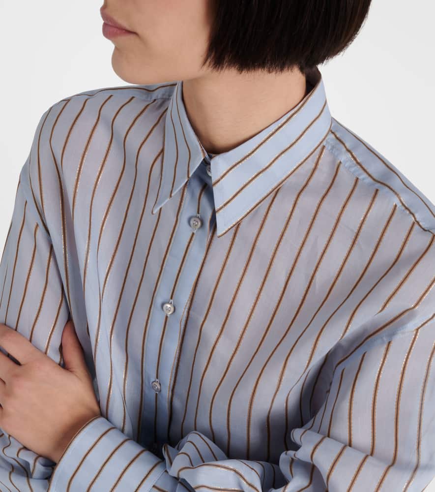 Cotton-blend lamé shirt
