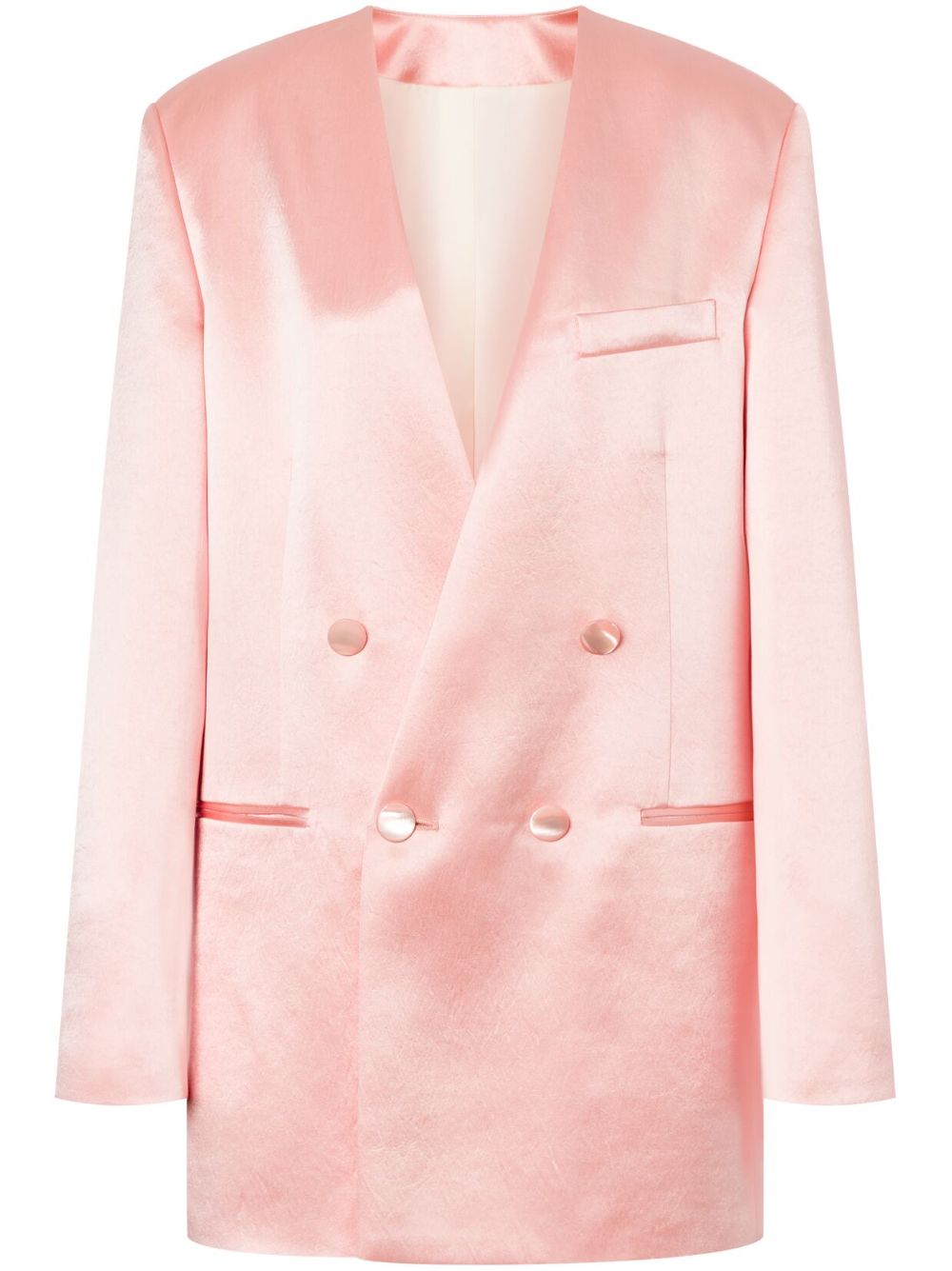 Lapeless double-breasted blazer - Pink