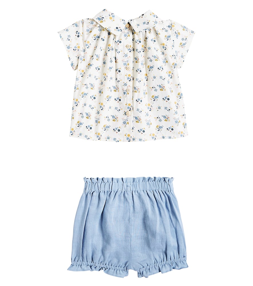 C'era Una Volta Baby Miki cotton-blend top and bloomers set
