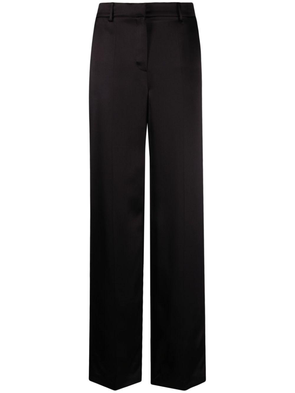 Satin straight-leg trousers - Black
