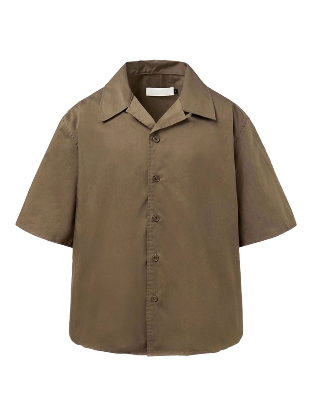 Open-collar short-sleeve shirt - Brown