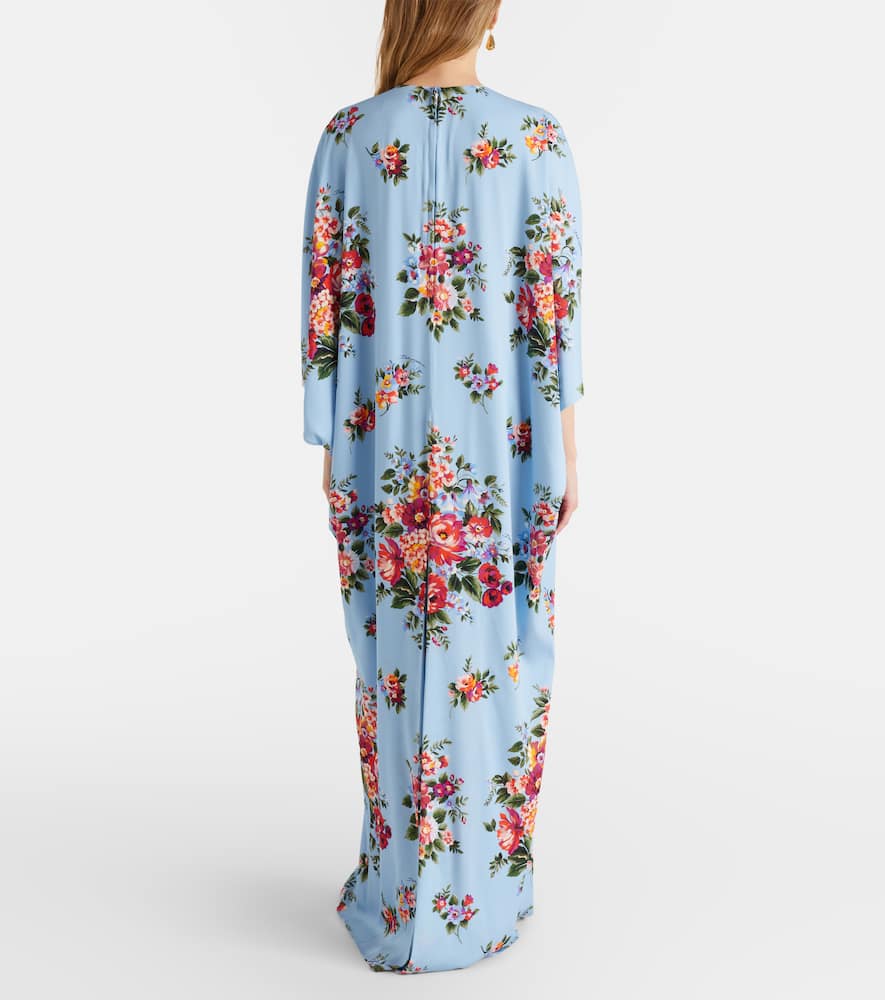 Floral silk-blend kaftan