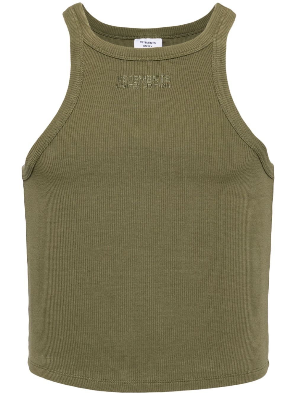 Logo-embroidered vest top - Green