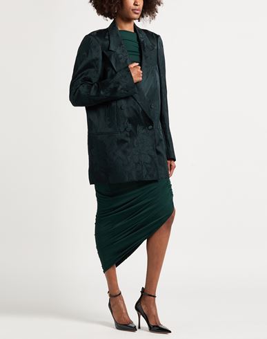 Woman Blazer Dark green Size S Cotton, Viscose, Metallic fiber