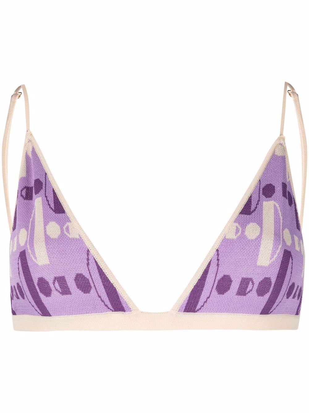 Knitted triangle bra top - Purple
