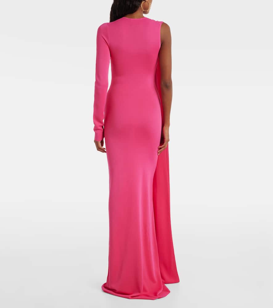Scarf-detail jersey gown