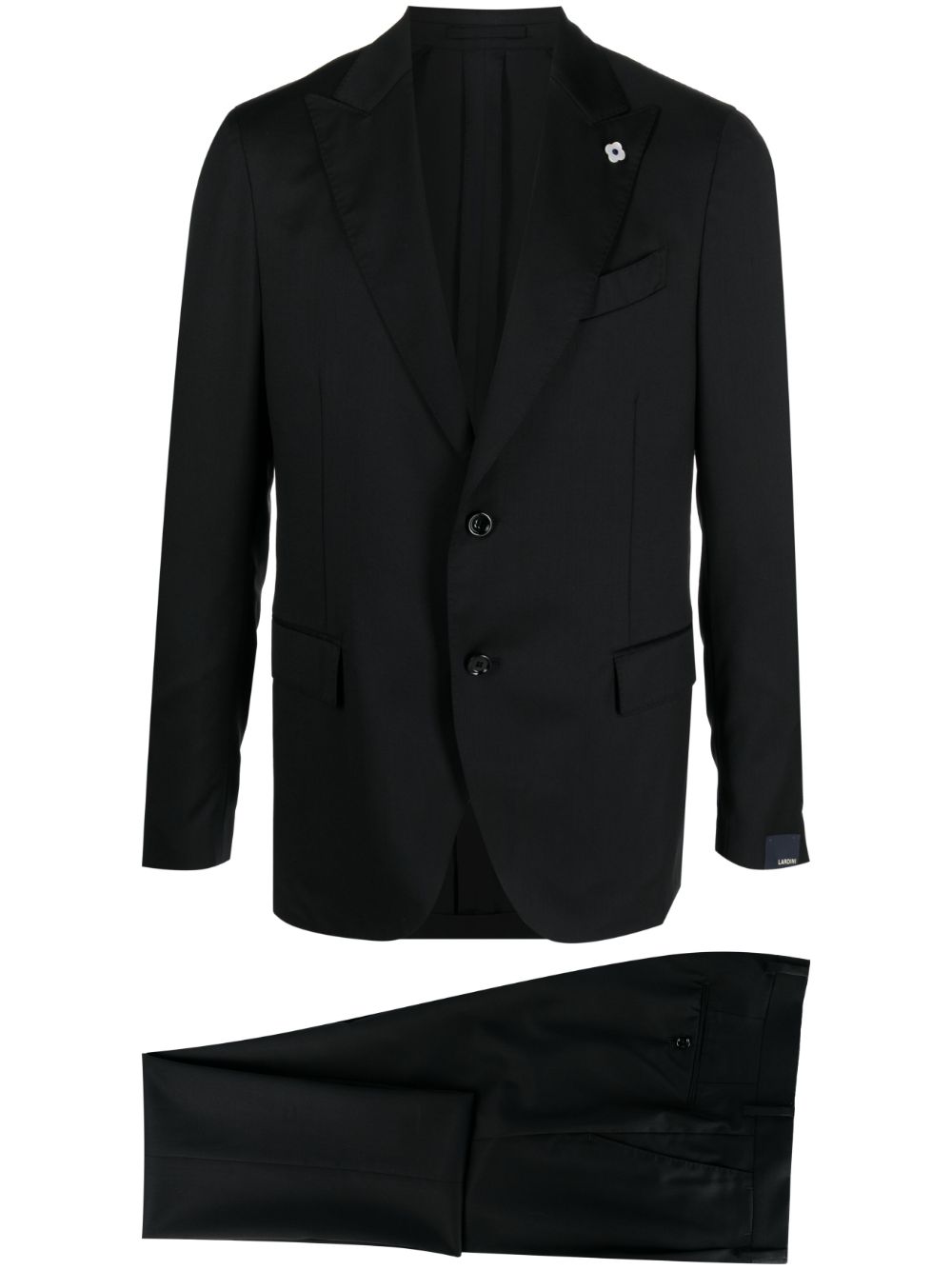 Single-breasted wool suit - Black