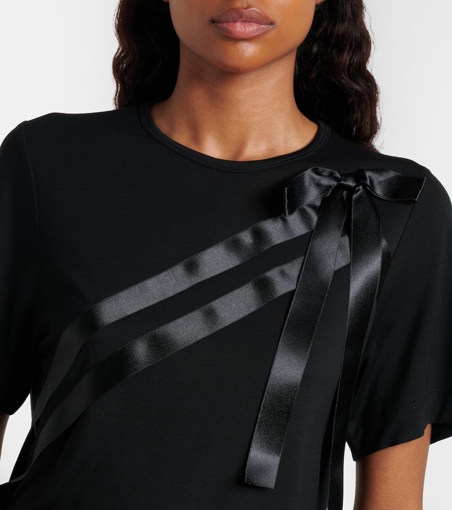 Bow-detail jersey T-shirt